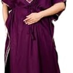 Royal Plum Traditional Hand-Mirror Work Kaftan Maxi-image-32
