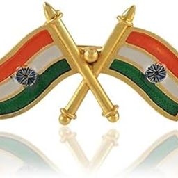 Tricolor Indian National Flag Brass Metal India Badge,Lapel Pin Badge for Saree,Coat,Shirt,Uniform,Bag,Independence Day,Republic Day Celebration(Pack of 12)-5