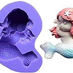 Radiance Store Silicone 3D Mermaid Fondant Mold Cute 3D Sleeping Baby Girl Mould Cake Topper DIY Decoration Baking Tool for Sugarcraft, Chocolate, Candle, Soap Making and Crafting-picture-13
