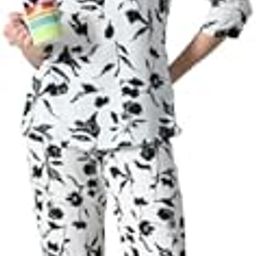 Women's Rayon Printed Night Wear Top and Bottom Night Suit Set-image-88
