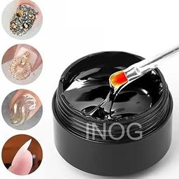 QUEENFINGER Nail Art Super Sticky Rhinestone UV Gel Adhesive Diamond Gem Builder Manicure NailArt Decoration Clear UV Gel for NailRhinestones/Nail Jewelry/NailDiamonds, 8ml-22