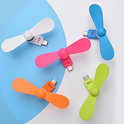 FPR USB Type-C Mobile Fan Mini Portable Fan Any Android Smartphone and Typ-C Output Port for Kids, Adults, Kitchen, Travle, Indoor & Outdoor Use (1Pc, Color May Vary)-image-54