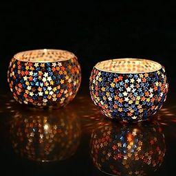 Homesake Tea Light Candle Holder for Home Decoration, Lights Decoration | Pack of 2 (Multicolor-Star)-image-16