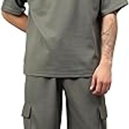 Men Solid Summer Co-ord Set with Polo Neck-picture-22