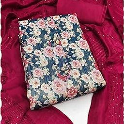 Printed Linen Dress Material | Unstitched Suit Set with Santoon Bottom, Linen Dupatta for Women-image-40