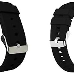 ACM Pack of 2 Watch Strap Silicone Belt 20mm compatible with Garmin Venu Sq Smartwatch Casual Classic Smart Band (Black)-picture-5