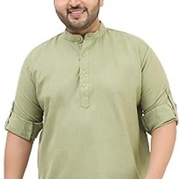 Plus(Since 1958), Men's Cotton Short Kurta-image-37