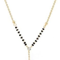 Stylish Fashion Pendant Necklace Black Beads Mangalsutra for Women & Girls with Extendable Chain-image-19