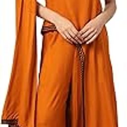 Solid Rayon One Shoulder Long Length Tunic With Palazzos Women's Co-Ord Set|Long Bell Sleeves Regular Fit Ladies Western Casual Summer Wear Cord Set-image-16