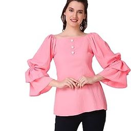 Casual Printed Bell Sleeve Women Top-image-1