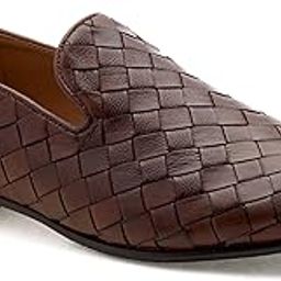 The Cusko Tan Men Woven Occasion Slip-on-image-2