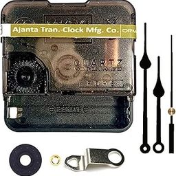 QEWINOX® Combo of Ajanta Mfg. Battery Operated Plastic Ticking Wall Clock Movement Machine with Hands (Made in India 100%) (Black 7)-25