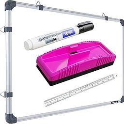 GOSHU Non Magnetic 3 feet x4 feet Double Sided Board Whiteboard & Chalkboard Combo with Marker, Duster & 30cm Scale Ideal for Home, Office, Study & Planning Solution (3x4 feet, Pack of 4 Items)-12