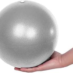 HETHS Anti Slip Small Exercise Ball Soft Yoga Balls with Inflatable Straw, Durable Mini Pilates Ball 9 Inches/23 cm for Improve Balance Core Training Exercise (Grey - 1 Pack)-picture-22