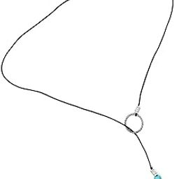 Cootan Black Cord with Turquoise beads,christmas bell Oxidised Pendant for girls and Boys and women n433-image-60