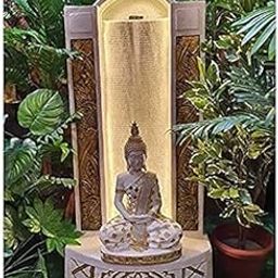 House Of Dee Buddha Slate Fountain for Living Room Home Decor Garden Decoration and Drawing Room (V::125 cm x 56 cm x 35 cm) (White)-image-89