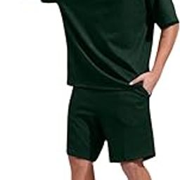 Men's 2-Piece Athletic Set Short Sleeve T-Shirt and Shorts with Pockets Summer Casual Outfit-picture-23
