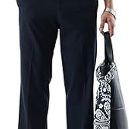 Men Formal Trousers | Regular Fit Mid Rise Plain Front Design | Premium Polyester Blend with Medium Stretch & Smooth Texture for Office & Club Wear-image-70
