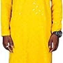Men Yellow Colour Kurta Pajaama Set-image-10