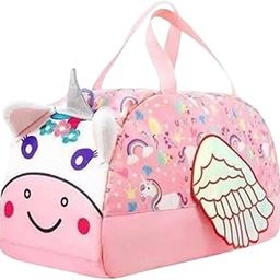 ZOKPO Unicorn Duffel Bag for Girls Cute Pink Sports School & Gym Bag with Rainbow Straps & Wings Overnight Weekender Travel Bag-image-61