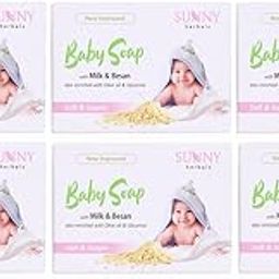 Sunny Herbals Baby Care Soap for Soft & Gentle Baby Skin | With Milk & Besan | Enriched With Olive Oil & Glycerine, 75 gm (Pack of 6)-image-53