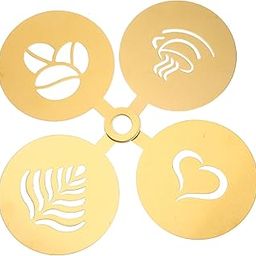 4pcs Coffee Latte Mold Chocolate Molds Metal Stencils Heart Decor Metal Coffee Stencils Cookie Decorating Stencils Stainless Steel Cocktail Stencils Barista Tools Coffee Art Supply-picture-18