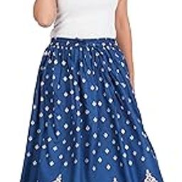 Women's and Girl's Cotton Rajasthani Jaipuri Print Long Skirt-image-16