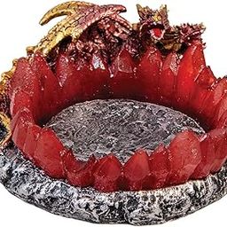 Fujima Red Two Headed Dragon w/Crystals Ashtray - 4"-image-14