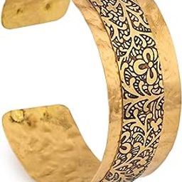 Women's Art Band Brass Bracelet Adjustable (Anti Tarnish) | Brass Color-image-44