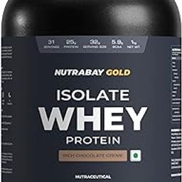 Nutrabay Gold Whey Protein Isolate Powder - 1kg, Rich Chocolate Creme | 25g Protein, 5.9g BCAA | Easy to Digest | NABL Lab Tested | Muscle Growth & Recovery | Rich in Glutamic Acid | For Men & Women-image-98