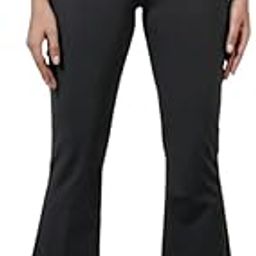 High Waist Flare Yoga Pants for Women with Tummy Control & Inner Drawstring | Polyester Workout Leggings | Belly Support Gym Pants Grey-picture-11