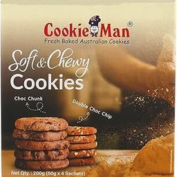 CookieMan Soft Chocolate Cookies - 4 Pcs, 200g | Choco Chunk & Double Choco Chip Biscuits, Soft & Chewy Biscuit Packet, Perfect For Snacking And Sharing-image-76
