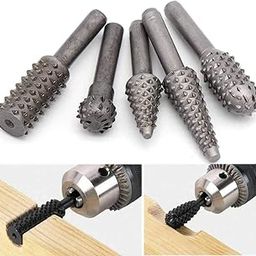5pcs Woodworking Steel Rotary Rasp File 1/4" Shank Rotor Craft Files Rasp Burrs Wood Bits Grinding Power Carving Hand Tool-17