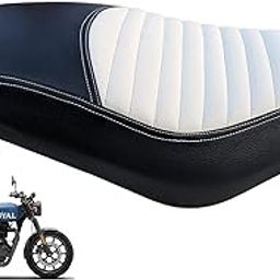 Hunter 350 Bike SEAT Cover,PU Leather,Ready to FIT Rope PROVIDED,Colour Black Brown Dual Colour-image-51