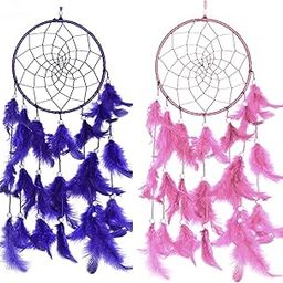 CANWIN™ | Dream Catcher | Wall Hanging | Royal Blue & Pink Colour | Combo | Handmade | Size : Size (LxB) 45 x 15 Each cm (Pack of 2)-image-75