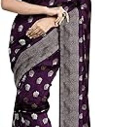 Women's Traditional Banarsi silk Saree with Blouse Piece, Lightweight & Elegant (Wine)-picture-24