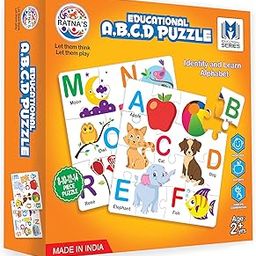 Ratna's eduactional ABCD Jigsaw Puzzle for Kids to Start Their Preschool Learning and Enhance Their Knowledge and Improve Vocabulary-21