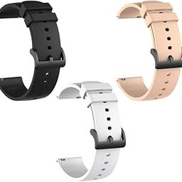 19mm Watch Strap Band Soft Silicone Replacement Wristband with Metal Buckle Straps Belt Compatible with Noise ColorFit Pulse, Beat, Pro 2/Oxy & Boat Strom (19MM) Black,White,Peach-image-35