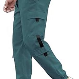 Mens Cargo Track Pant SIX Pocket Printed Cotton Track Pant (6_Pocket_ENG_YY_141) Aqua Blue-image-81