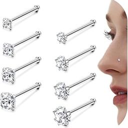 22G Stainless Steel Nose Rings Studs Piercing Body Jewelry 1.5mm 2mm 2.5mm 3mm-picture-22