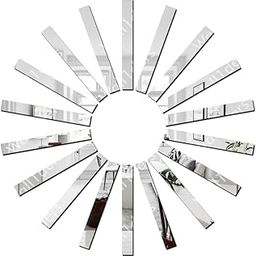 Wall1ders 20 Strip Silver (Size 50 x 50 cm) Acrylic Mirror for Wall Sticker Home Living Room Bedroom Decor Stickers.-picture-26
