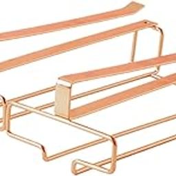 UJEAVETTE® Hanging Glass Holder Iron 2 Rows Glasses Storage Hanger for Cafe Bar Cabinet Rose Gold-image-56