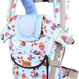 Chinmay Kids Baby Carrier Bag in 4-in-1 Ergonomic Adjustable Sling Kangaroo Design for Infant Child and Mother Travel - 0 to 2 Year, Baby Blue-picture-3