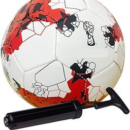 SIS SAINISTARS Football-Size 5 with Pump PVC Ball for All Surface Play Durable Stitching Multicolor Design Ideal for Training, Matches, Gifting Football for Kids & Adults White and Red-image-28