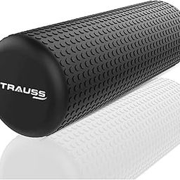 Strauss Yoga Foam Roller | Deep Tissue Massage Roller for Knee Exercise, Muscles Recovery & Physiotherapy | Home Gym Fitness Equipment for Full Body Relaxation and Flexibility | 30cm,(Black)-image-94