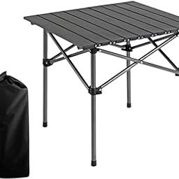 Garden Art Black Folding Portable Metal Camping Table GAFTBL1491-9 | for Garden, Camping, Hiking, Fishing, Picnic | Light Weight Easy to Fold and Carry-17