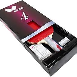 Butterfly Wooden 401 Table Tennis Racket Set - 1 Ping Pong Paddle 1 Ping Pong Paddle Case - Gift Box - ITTF Approved (red, grey, and blue )-14
