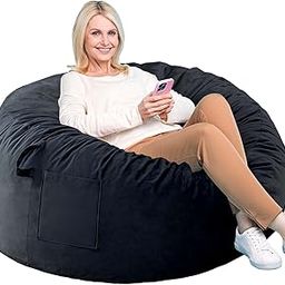 Bean Bag Chairs, Memory Foam Bean Bag Chair for Adults/Teens/Kids, Dutch Velvet Lazy Sofa Furniture with Removable High-Rebound Memory Foam for Living Room Bedroom College Dorm-image-38