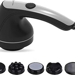 HealthSense Full Body Massager Machine for Pain Relief, Electric Handheld Back Massage Machine with Powerful Copper Motor, Sturdy Grip Handle, 4 Massager Heads, Adjustable Speed Regulator & 1 Year Warranty - Toner-Pro HM 210-image-78