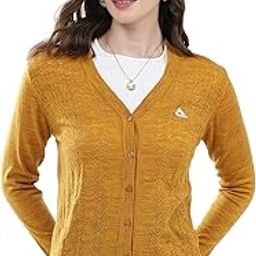 Women's Regular Fit Cardigan | Self Design Pattern | Button Closure with Full Sleeve V Neck Winter Cardigan for Womens-image-0